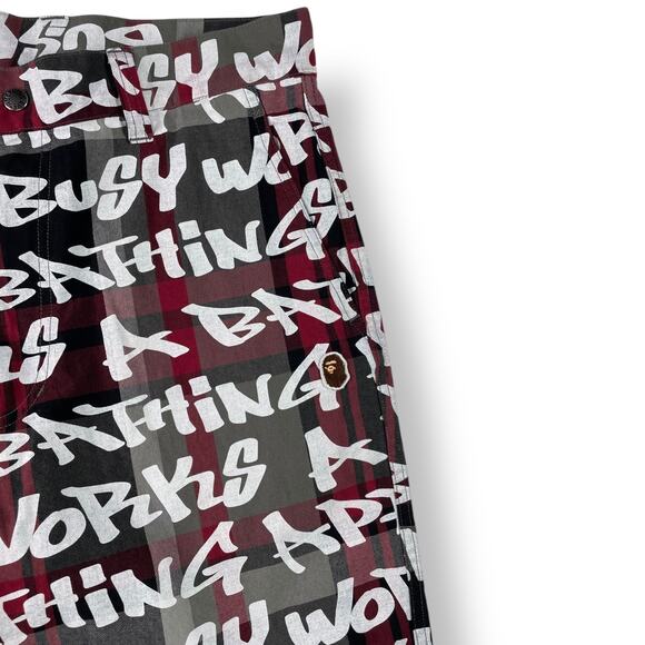 BAPE graffiti check one point relaxed fit pants - Picture 5 of 11